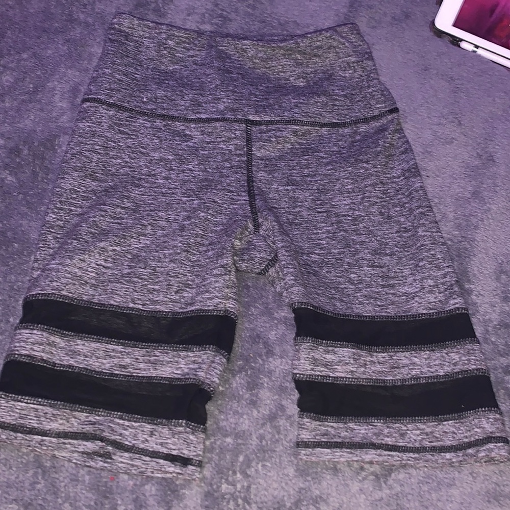 Grey mesh biker shorts